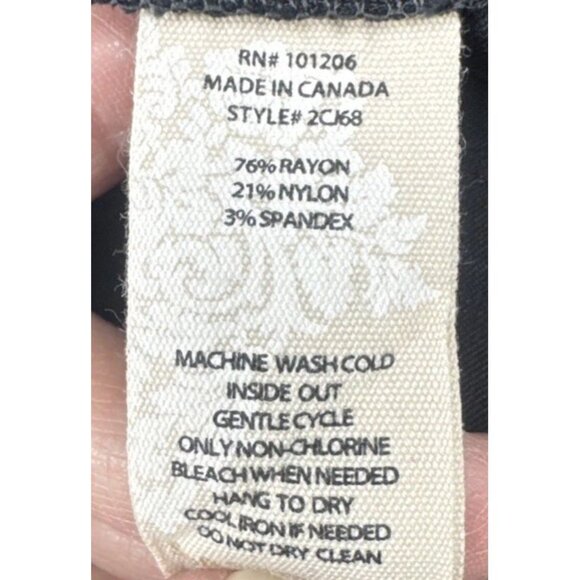 Soft Surroundings Womens Black Pull On Crochet Hem Cropped Pants Sz L - Picture 8 of 12